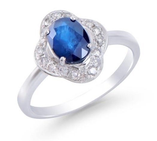 1.89 Ct Certified Sapphire & Diamond 14K Ring $7,850!: Center : 1.60 Ct of Oval shape Blue Sapphire 8 x 6 mm quality AAA no treatment, Sides : 0.296 Ct round diamonds 1.5 mm , H-I , I2-I3. no treatment. 3.21 grams 14K solid white gold. size 7.5 Comes with