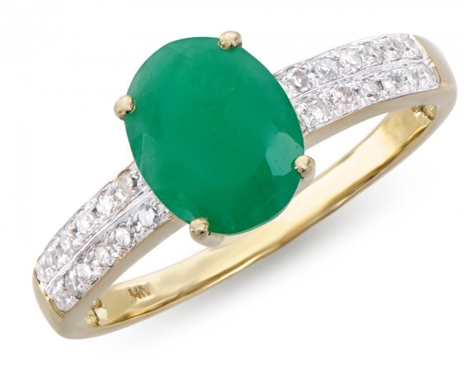 1.75 Cts Certified Emerald & Diamond Ring: Gemstone DescriptionGemstone: EmeraldColor: GreenShape: OvalSize: 9x7Quantity: 1CTW: 1.55 Diamond DescriptionShape: RoundsSize: 1.2mm Quantity: 24CTW: 0.2Grade: I1-I2Color: H-I Material Information:Pr