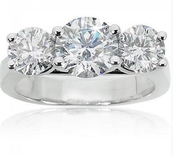 11,895 Value! 1.25 Ctw GLS Certified Natural Diamond 14K Designer Ring: Diamond Description:Shape: RoundSize: 4.5mm Quantity: 3CT: 1.25Grade: I1-I2Color: H-I Material Information:Primary Material: 14k Solid Gold (Marked)Color: White Gold Jewelry Information:Mount Type: Ri
