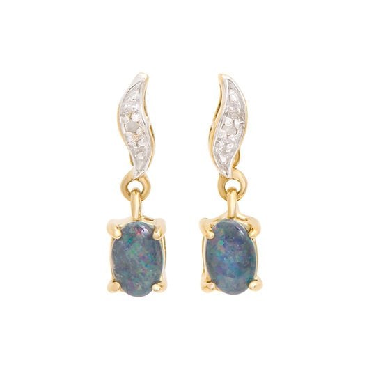 0.53 Cts Natural Diamonds & Opal Sterling Silver Designer Earrings MSRP $1195!: Gemstone Description Gemstone: Opal Color: Mystic Shape: Oval Size: 6x4Quantity: 2CTW: 0.51 Diamond Description Shape: Rounds Size: 1.1mm Quantity: 2CTW: 0.02Grade: I3Color: H-I Material Information:P