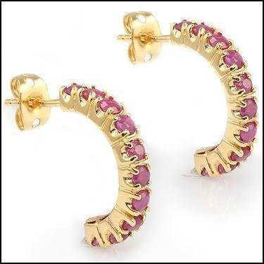 3.38 CT Rubies Designer Earrings $880: 20 pieces of GENUINE 4X3mm round Red Rubies quality AAA no treatment. 2 pieces of GENUINE single cut oval diamonds 0.04 carat Tw, Color: I & Clarity: SI2 No treatment. 6.12 grams of Base Metal layered