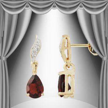 1.6 CT Garnet Diamond Dangle Earrings: Master jewelers designed your earrings with 1 piece of GENUINE 8X6mm pear shaped garnet. 1 piece of GENUINE single cut diamond .01 carat tw. 0.7 gram of sterling silver layered with 18K Gold.