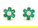 1.82 Cts Natural Green Agate Diamonds 18K Gold Plated Designer Earrings $1,265!