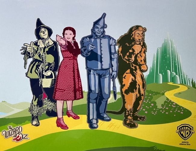 THE WIZARD OF OZ Limited Edition Sericel Warner Bros Animation Art MSRP $1,229!: This is a Limited Edition Sericel from Warner Bros of ?The Wizard of Oz?.This fantastic animation features Dorothy, The Scarecrow, The Cowardly Lion, and The Tin Man.This Cel measures 11" x 14", comes