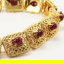 7 CT Cabochon Ruby Gold Bracelet