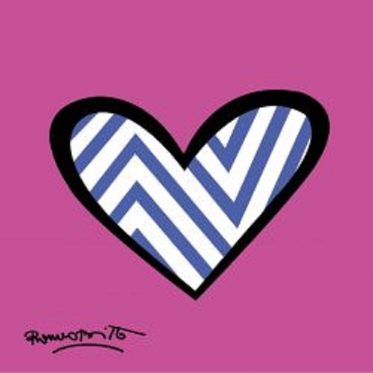 Art Print by Romero Britto "Zig Zag Love": Museum quality fine-art print, printed on high quality archival acid free paper. Each print is of the highest museum art print reproduction quality and are supplied by the world's leading art publishe