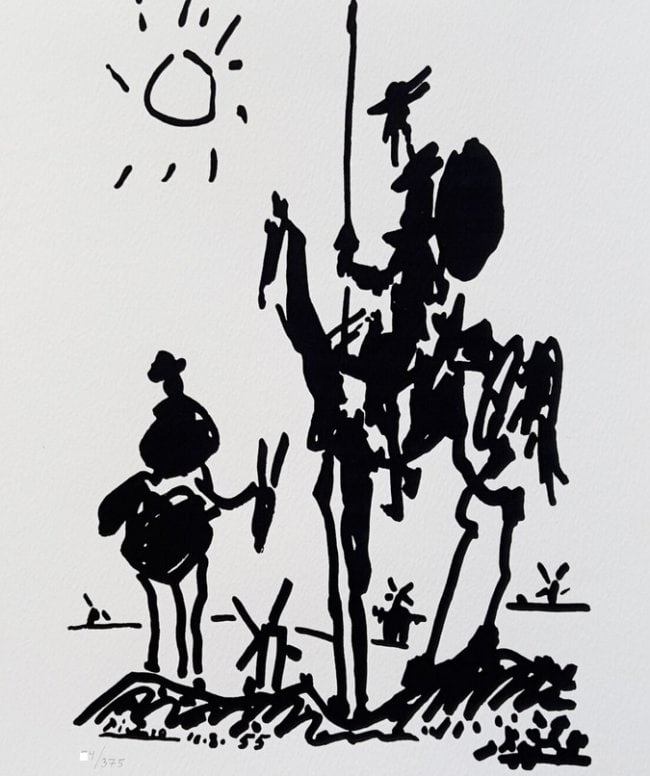 Pablo Picasso DON QUIXOTE Limited Edition Facsimile Signed Giclee MSRP $1,295!: This is a PABLO PICASSO (ESTATE COLLECTION DOMAIN) (1881-1973) small giclee titled ?Don Quixote?.This piece is facsimile signed on the lower right. Pencil numbered from an edition of 500.Paper measure