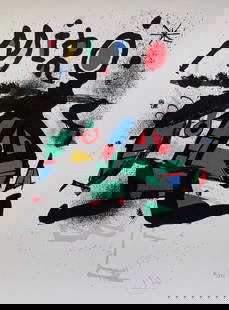 Joan Miro GALERIE MAEGHT Facsimile Signed Limited Edition Giclee: This is a Joan Miro limited edition facsimile signed giclee titled ?Galerie Maeght?. This giclee is facsimile signed on the lower right which means it bears a copy of Miro?s signature. This piece is p