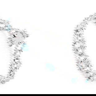 8.55 ctw Blue Topaz Rhodium Plated Designer Bracelet $1,675!: Gemstone DescriptionGemstone: Blue TopazColor: Sky BlueShape: OvalSize: 7x5Quantity: 9CTW: 8.55 Material Information:Plating Material: RhodiumPrimary Material: Base Metal Jewelry Information:Mount Typ