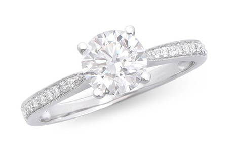 $13,895 Value! 1.25 cT IGI Certified Lab Grown Designer Diamond Ring F VVS 2 IDEAL Cut: Diamond Description: Shape: Round Size: 6.66mm Quantity: 1, 1.13 ctGrade: VVS 2 !!!Color: F Diamond Description: Shape: Rounds Size: 1.1mm Quantity: 18, 0.12 ctGrade: VVS 2 !!!Color: E-F Material Info