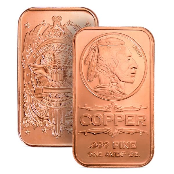 Hot deal! 20 Copper Bars Indian Head, 1 AVDP Oz, .999 Pure Copper: Beautiful bars in a nice sealed pack of 20. These are better feeling in your hand than money, they look better, sound better and people really respond to them! 20 Copper Bars - Indian Head, 1 AVDP Oz,