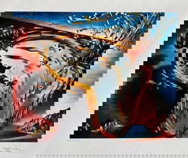 Dali Fine Art SOFT WATCH EXPLOSION Facsimile Signed Giclee: This is a limited edition giclee titled ?Soft Watch at The Moment of First Explosion? by Salvador Dali. This piece is facsimile signed on the lower right. Pencil numbered from an edition of 375. Paper