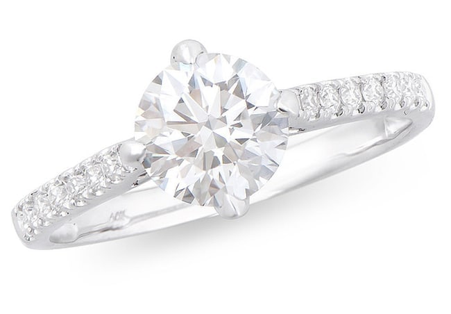 $15,895 Value! 1.32 Ct IGI Certified Lab Grown Designer Diamond Ring F VVS 2 IDEAL Cut: Diamond Description: Shape: Round Size: 6.66mm Quantity: 1, 1.13 ctGrade: VVS2 Color: F Diamond Description: Shape: Rounds Size: 1.4mm Quantity: 16, 0.19 ctGrade: VVS2 Color: E-F Material Information: