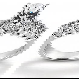 1.25 ct Certified Diamonds 14K White Gold Designer 7 Stone Ring 7.5