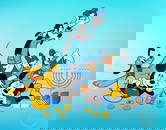 DISNEY HANUKKAH Mickey Minnie Goofy Pluto Sericel Animation Art Cel MSRP $1,375!