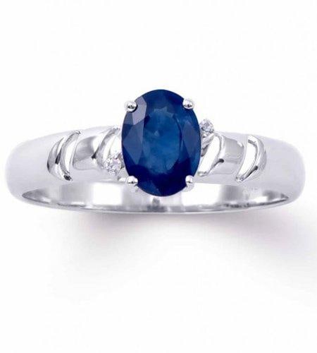 1.20 Cts Certified Blue Sapphire & Diamond Gold $4,421: Main: 1.19 Ct of oval shape Blue Sapphire 7 x 5 mm center quality AAA no treatment. Side: 0.01 Ct round diamonds 1.0 mm , H-I , I2-I3 no treatment. 1.90 grams 10K solid white gold. Size 7.5. Comes wit