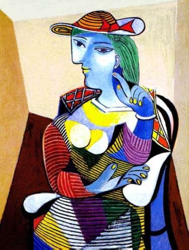 PORTRAIT OF MARIE-THERESE WALTER Picasso Estate Signed Gicl: This is a PABLO PICASSO (ESTATE COLLECTION DOMAINE) gicl?e lithograph print titled "Portrait of Marie-Therese Walter." This artwork is magnificent with brilliant rich colors and visual sweep. This is