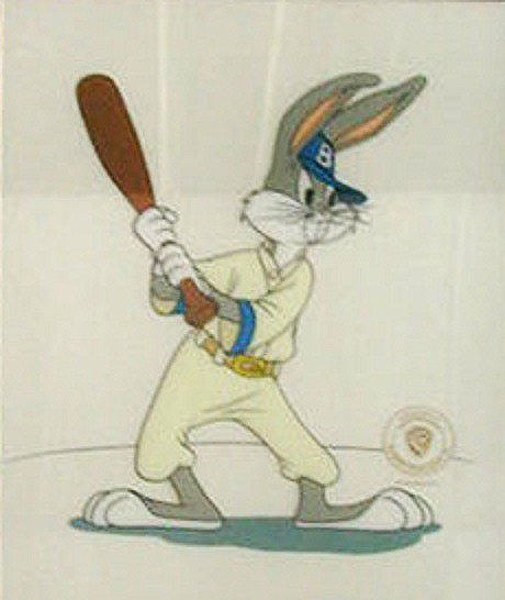 Limited Ed. Sericel, Bugs Bunny Brooklyn Dodgers: Based on the cartoon series Looney Tunes. Bugs Bunny is a limited edition sericel by Looney Tunes depicting the cartoon favorite, Bugs Bunny, winding up to hit one out of the park. Includes Certificat