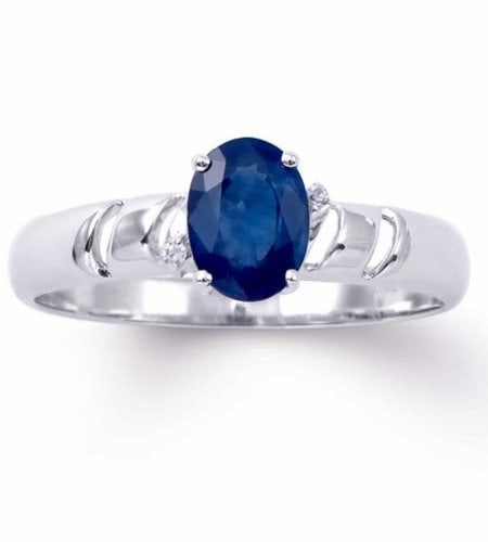 1.20 Cts Certified Blue Sapphire & Diamond Gold $4,421: Main: 1.19 Ct of oval shape Blue Sapphire 7 x 5 mm center quality AAA no treatment. Side: 0.01 Ct round diamonds 1.0 mm , H-I , I2-I3 no treatment. 1.90 grams 10K solid white gold. Size 7.5. Comes wit