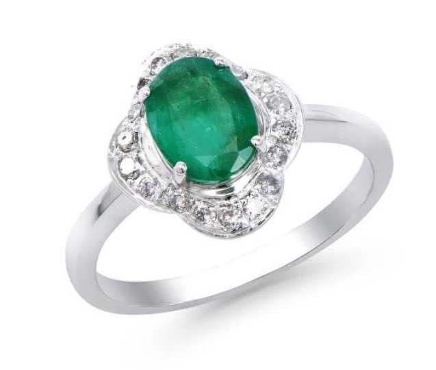 $5,295! 1.40 Ct GLS Certified Natural Emerald & Diamond 14K Gold Ring (1 of 2)