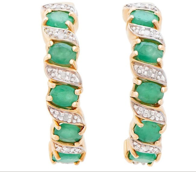 3.05 Ct Natural Diamond Emerald Sterling Silver Designer Earrings MSRP $1,595! (1 of 3)