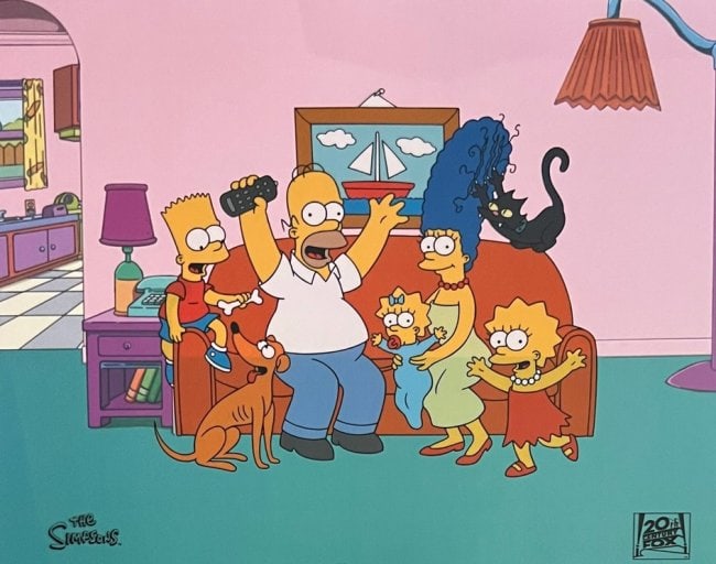 THE SIMPSONS Family Portrait Sericel Animation Art Cel MSRP $1,225! (1 of 1)