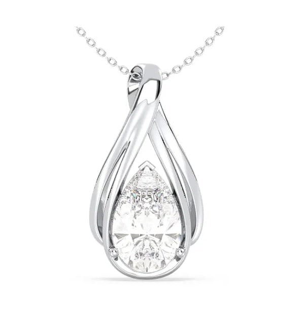 1.16 CTW IGI Certified Lab Grown Diamonds Designer Necklace E-F VVS2 NEW $3,515 Value!: Lab Grown Diamond Description: Shape: Pear ShapeSize: 4.40x6.80 mm Total Weight 1.16 CtGrade: VVS2Color: E-F Material Information: Primary Material: 925 Sterling Silver (Marked) Jewelry Information: M
