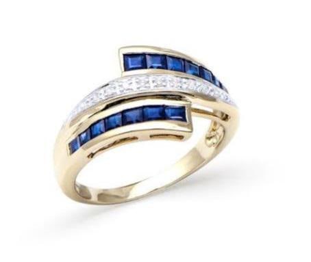 $6,395 Value! 1.02 CTW GLS Certified Diamonds & Sapphire 14K Gold Designer Ring: Gemstone DescriptionGemstone: SapphireColor: BlueShape: SquaresSize: 2.2 mmQuantity: 14CTW: 0.97 Diamond DescriptionShape: RoundsSize: 1.00 mmQuantity: 9CTW: 0.05Grade: I1-12Color: H-I Material Inform