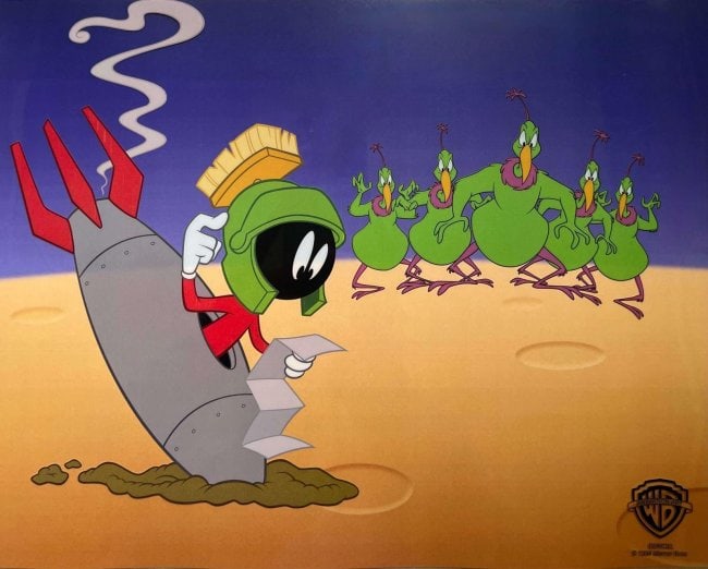 Warner Bros Looney Tunes Marvin the Martian & The Instant Martian Soldiers: Limited Edition Sericel of Warner Bros Looney Tunes Marvin the Martian & The Instant Martian Soldiers. This Cel measures 11? x 14?, comes unframed, in excellent condition. This cel bears an authentica
