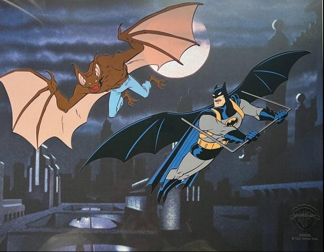 Warner Bros BATMAN VS MAN-BOT Limited Edition Sericel Animation Art Cel MSRP $1,189! (1 of 1)
