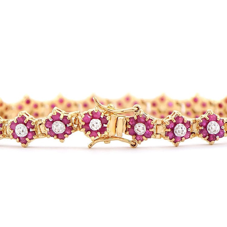 6.71 Ct Ruby & Diamond Designer Bracelet $1,840 - 2