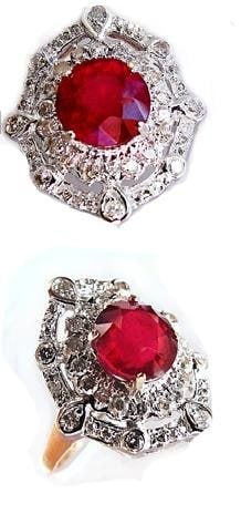4 CT Ruby and Diamond Ring Appraised $18,500: Gem: Natural Diamond Weight: 1.02 ctw Clarity: SI-1 Color: I Shape: Round Gem: Natural Ruby Weight: 4.0 carat Clarity: Transparent Color: Red Shape: Oval 14K Yellow Gold Weight: 5.0g Size: 7