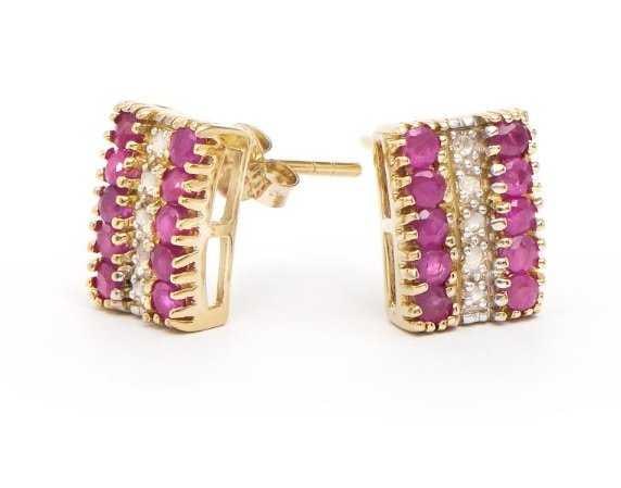 1.29 Cts Ruby & Diamond Designer 18KGP Earrings (1 of 1)