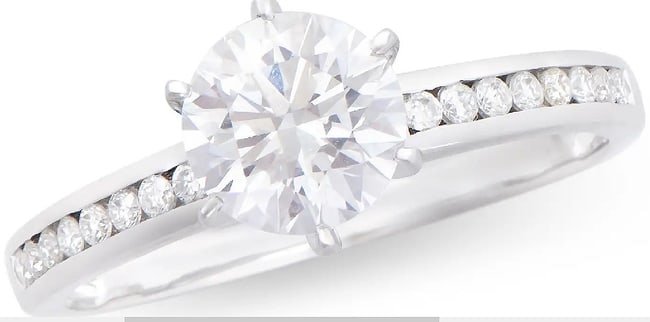 $14,995 Value! 1.27 ct IGI Certified Lab Grown Diamond Ring F VVS 2 IDEAL Cut: Diamond Description: Shape: Round Size: 6.70mm Quantity: 1: 1.11CTGrade: VVS 2Color: F Diamond Description: Shape: Rounds Size: 1.3mm Quantity: 16: 0.16CTGrade: VVS 2Color: E-F Material Information: