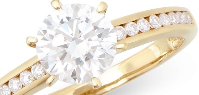 $13,795 Value! 1.35 Cts IGI Certified Top Lab Grown Diamond Designer Ring E VVS IDEAL Cut: Main Lab Grown Diamond Description: Shape: RoundSize: 6.70mm Quantity: 1: 1.10 ctGrade: VVS 2Color: E Side Lab Grown Diamonds Description: Shape: Rounds Size: 1.3mm Quantity: 16: 0.25ctGrade: VVS 2Col