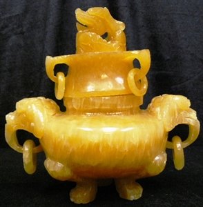 YELLOW JADE INCENSE BURNER
