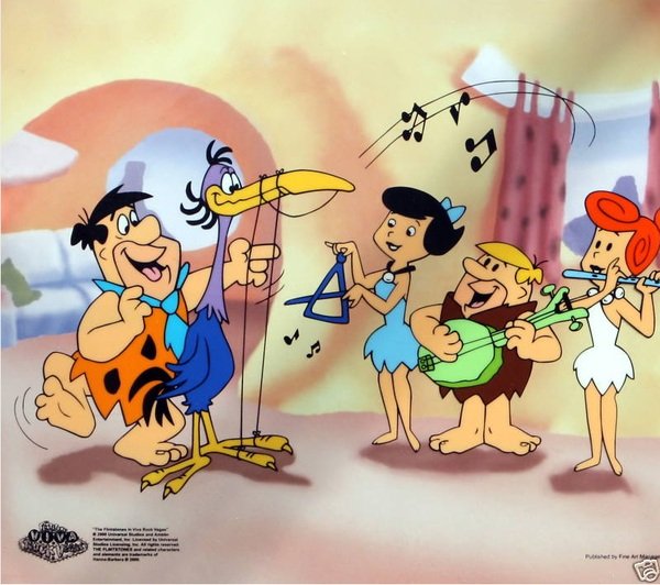 The Flintstones FRED PLAYING THE HARP Limited Ed. Seric: This is a Limited Edition Sericel of The Flintstones titled "FRED PLAYING THE HARP". This fantastic animation features The Flintstones as they appeared in the animated cartoon feature "Viva Rock Vegas