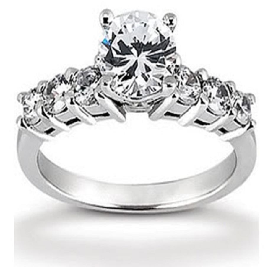 1.25 ct Certified Diamonds 14K White Gold Designer 7 Stone Ring 7.5 (1 of 1)