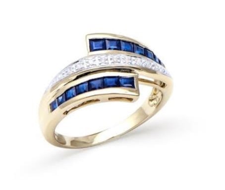 $6,395 Value! 1.02 CTW GLS Certified Diamonds & Sapphire 14K Gold Designer Ring: Gemstone DescriptionGemstone: SapphireColor: BlueShape: SquaresSize: 2.2 mmQuantity: 14CTW: 0.97 Diamond DescriptionShape: RoundsSize: 1.00 mmQuantity: 9CTW: 0.05Grade: I1-12Color: H-I Material Inform