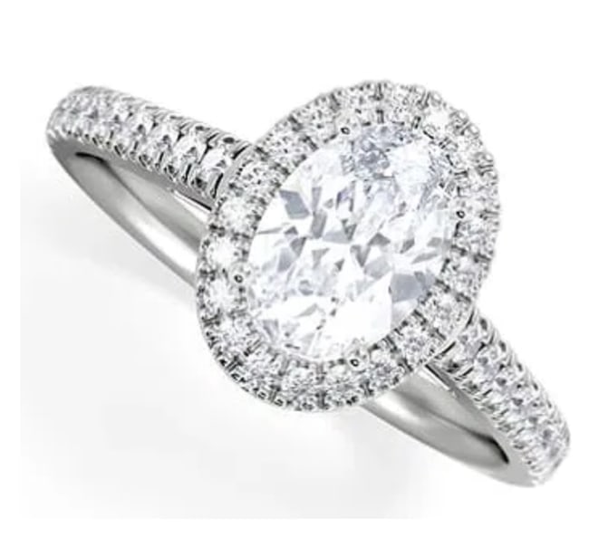 $3,468 Value! 1.63 CTW IGI Certified Lab Grown Diamonds E-F VVS2 Designer Ring NEW: Main Lab Grown Diamond Description: Shape: Round Brilliant Cut Size: 6.94mm Quantity: 1Grade: VVS2Color: E-F?Side Lab Grown Diamonds Description: Shape: Rounds Size: 1.3mm Quantity: 22Grade: VVS2Color