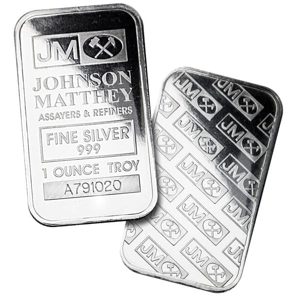 Great Investment! Johnson Matthey Silver Bar 1 Troy Ounce .999 Pure Silver IRA Approved: The 1 Oz Johnson Matthey Silver Bar stands out in the precious metals industry for its refined quality and trusted manufacturing.Formerly produced by Johnson Matthey, a company with a storied reputati