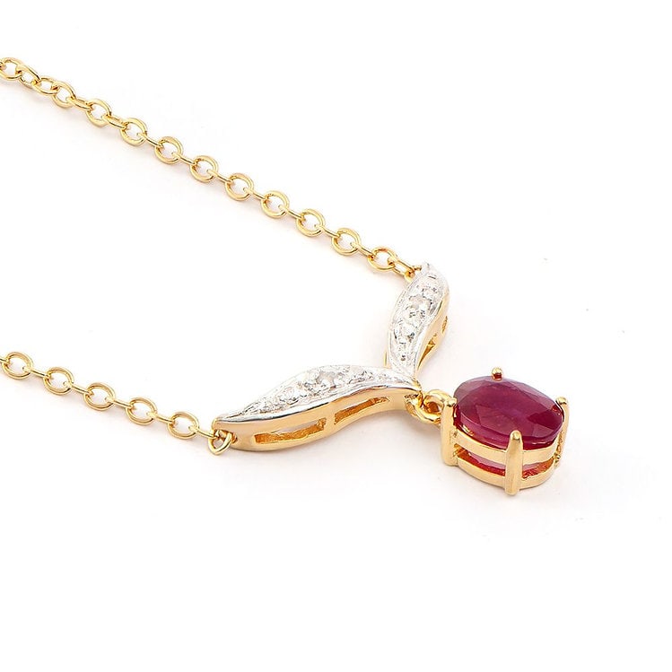 2.02 CT Ruby & Diamond Designer Necklace $855 - 2