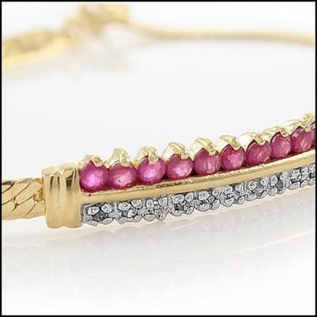 0.60 Cts Ruby & Diamond Designer Bracelet $960 - 2