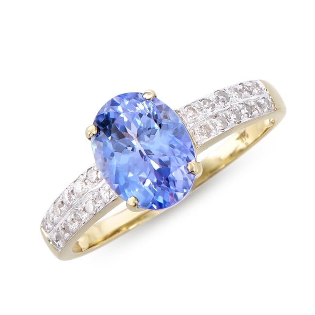 $5,495 Value! 1.95 Ct GLS Certified Natural Tanzanite Diamond 14K Gold Ring: Gemstone Description:Tanzanite Color: Purple Blue Shape: Oval Size: 9x7Quantity: 1CTW: 1.75 Diamond Description:Shape: Rounds Size: 1.2mm Quantity: 24CTW: 0.2Grade: I1-I2Color: H-I Material Informatio
