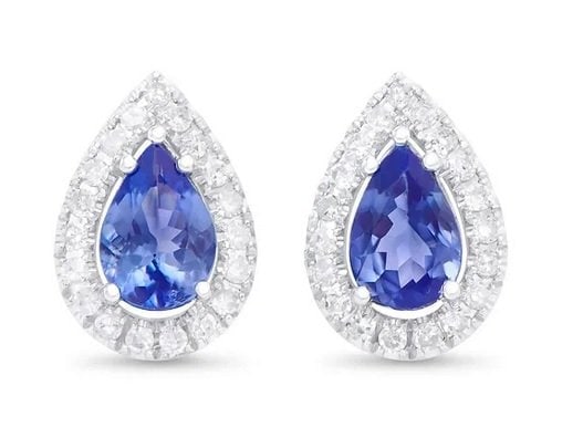 $4,895 Value! GLS Certified 1.45 Ct Natural Diamond Tanzanite 14K Gold Earrings: Gemstone Description Gemstone: Tanzanite Color: Purple blue Shape: Pear Size: 7X5Quantity: 2CT: 1.14 Diamond Description Shape: Round Size: 1.1mm Quantity: 38CT: 0.31Grade: I1-I2Color: H-I Material In