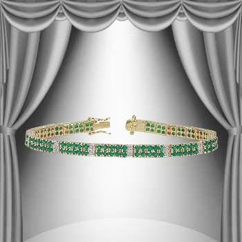 9.24 CT Green Agate & Diamond 18KGP Designer Bracelet (1 of 1)