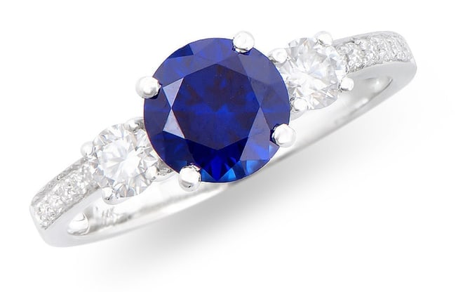 $8,895! 2.05 ct Lab Grown Royal Sapphire Diamond Ring F VVS 2 AAA IDEAL Cut CERT: Gemstone Description:Gemstone: Sapphire Lab Grown Color: Royal Blue Shape: Round Size: 7mm Quantity: 1 Grade:AAACt: 1.61 Diamond Lab Grown Description:Shape: Round Size: 1.2-3.5mm Quantity: 15 Ct: 0.4