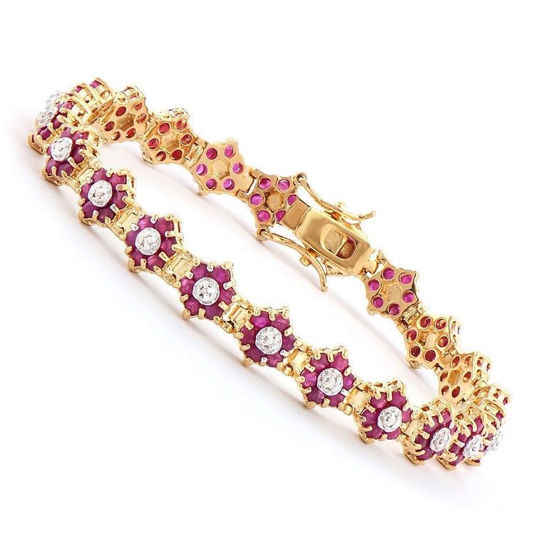 6.71 Ct Ruby & Diamond Designer Bracelet $1,840 (1 of 2)