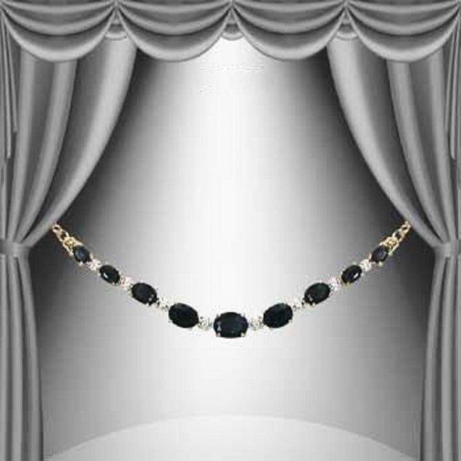 8.05 Cts Black Sapphire & Diamond 18KGP Designer Necklace