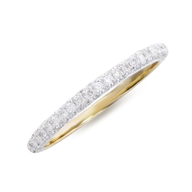 $4,795 GLS Appraisal Value! 0.38 ct Certified Natural Diamonds 14K Gold Designer Ring: Diamond DescriptionShape: RoundsSize: 1mm Quantity: 44CTW: 0.21Grade: I1-I2Color: H-I Diamond DescriptionShape: RoundsSize: 1.2mm Quantity: 23CTW: 0.17Grade: I1-I2Color: H-I Material Information:Prima